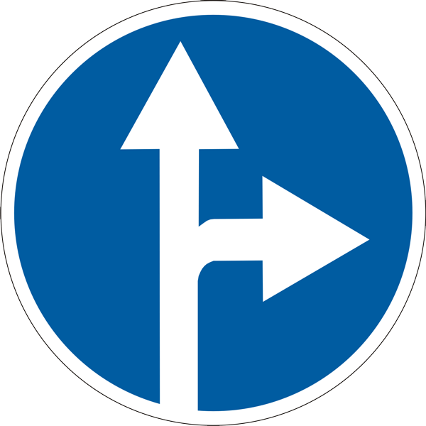 Предписывающий дорожный знак