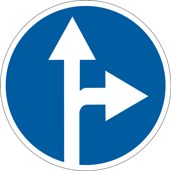Предписывающий дорожный знак